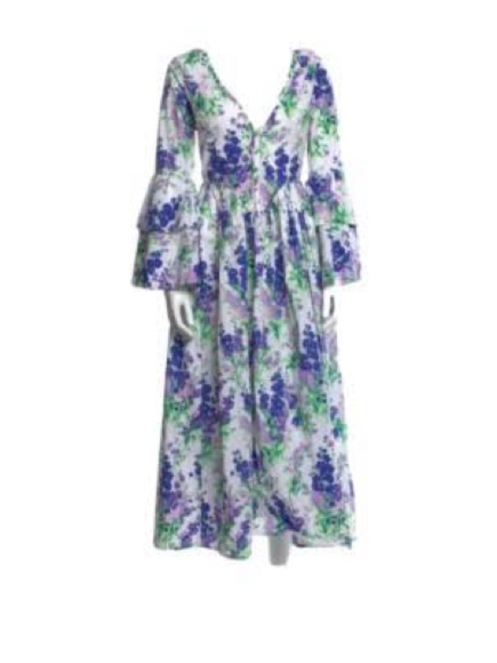 Batsheva Blue and Green Marie Antoinette Dress - Picture 3 of 6